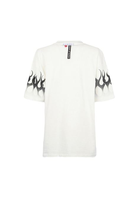 White T-Shirt With Black Gradient Flames VISION OF SUPER | VS00758OFF WHITE